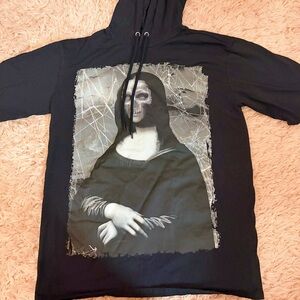 Hot Topic Social Collision Skull Goth Mona Lisa Hoodie Sz Unisex XS